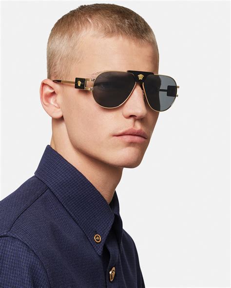 aviator versace sunglasses men|Versace aviator sunglasses women.